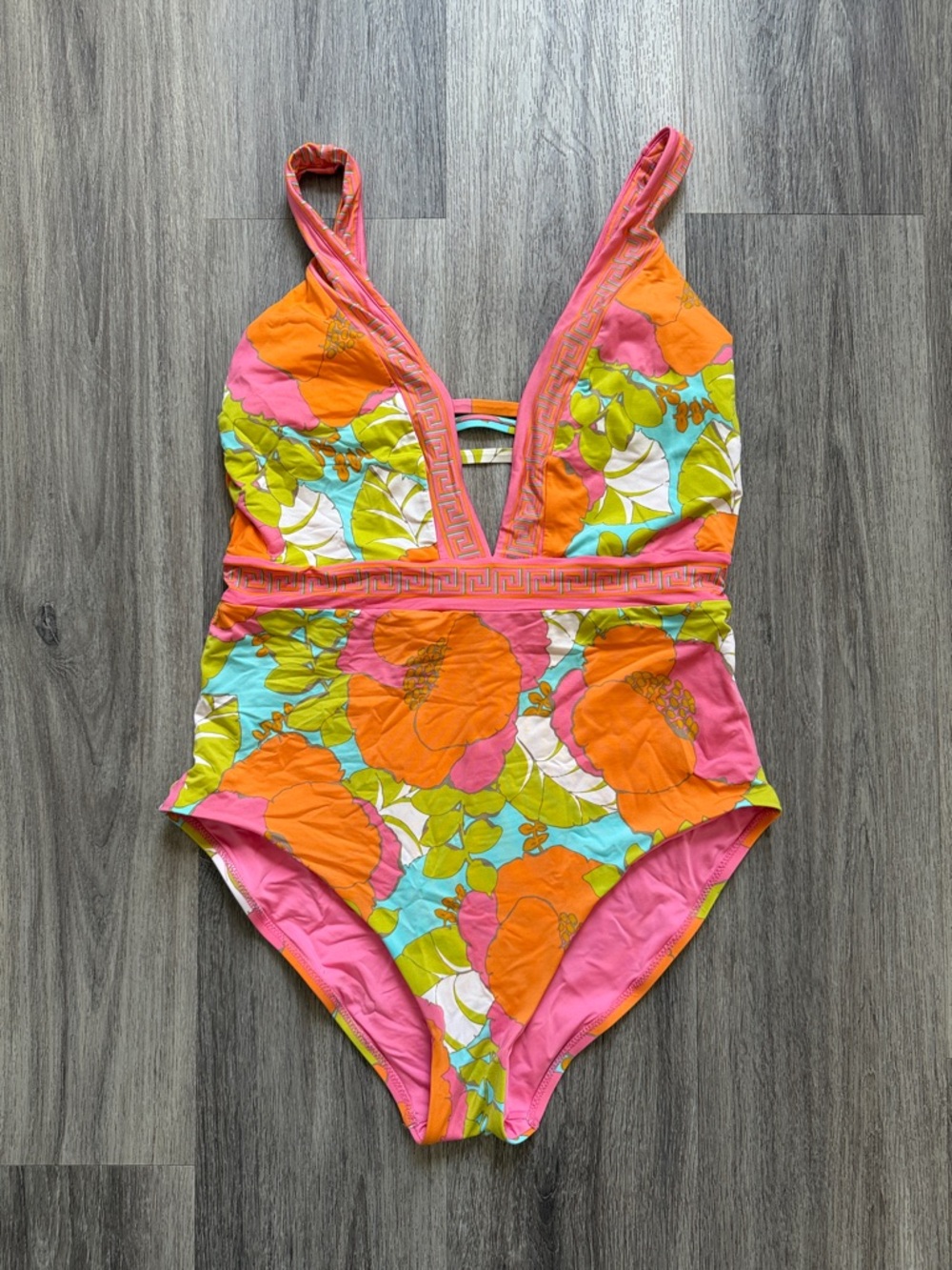 Trina Turk Pink Women’s One-Piece Swimsuit Resortwear Bold Floral Print